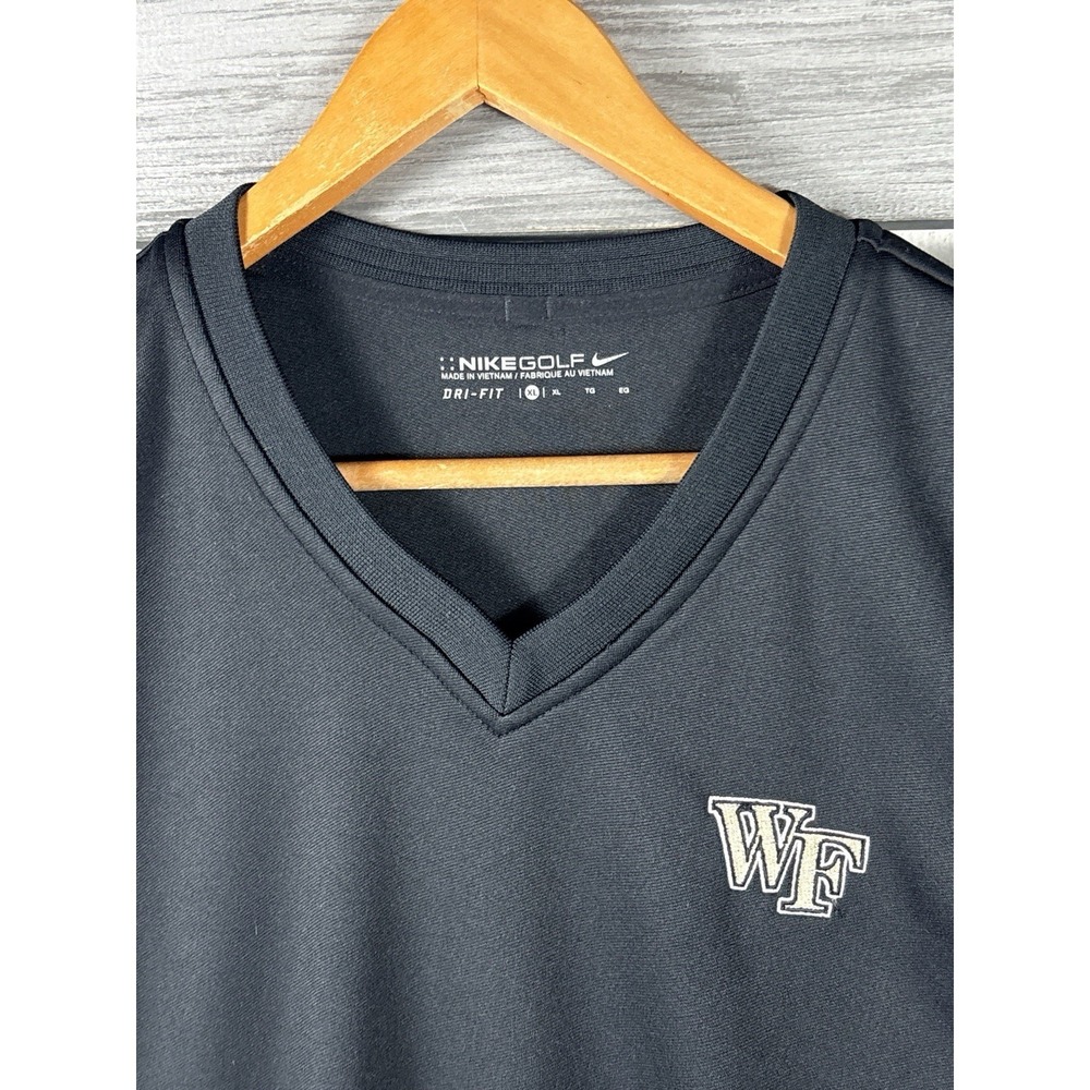 Vintage Nike Wake Forrest Sweater Vest Mens  XL Black V Neck Pullover Coach - Picture 2 of 8